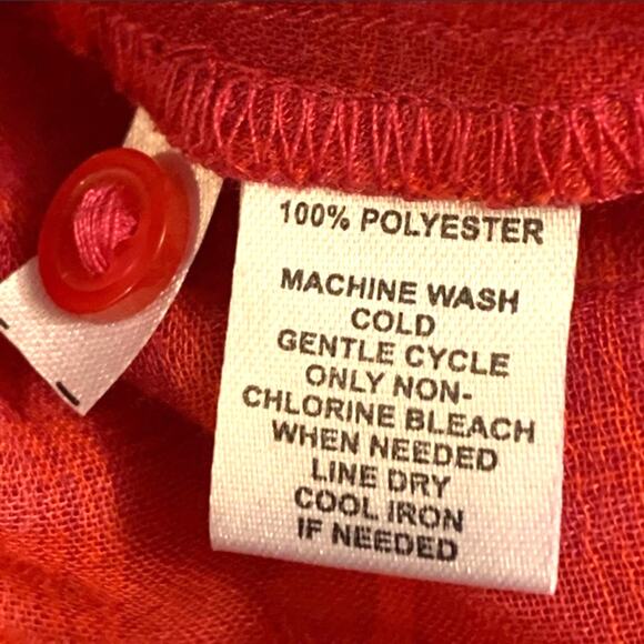 LOFT Blouse Top V-Neck Sheer Purple Orange Plaid Blouse Top Size Small - Picture 7 of 10